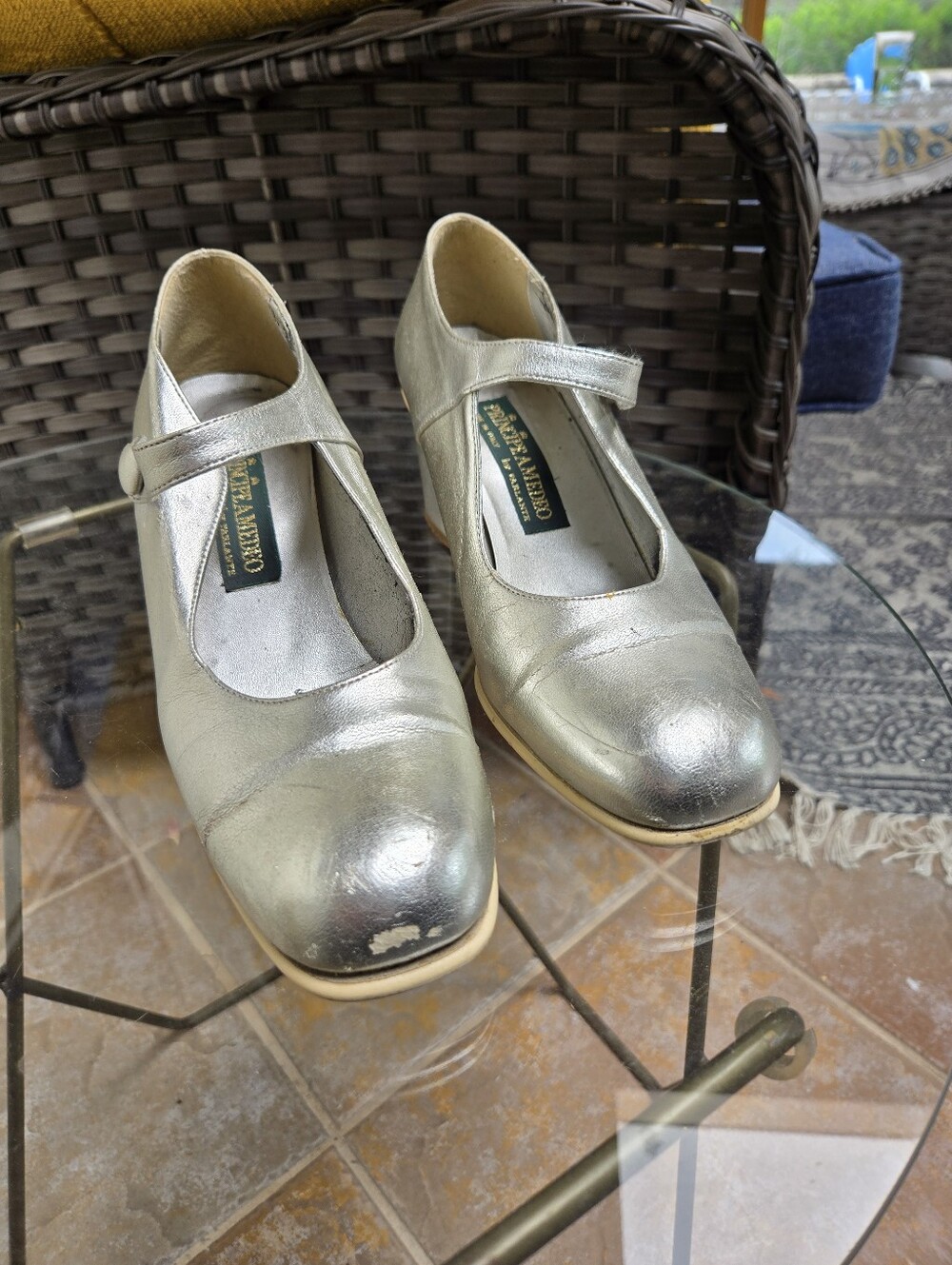 Principe A Medeo By Parlante Silver Leather Pumps, Size 39